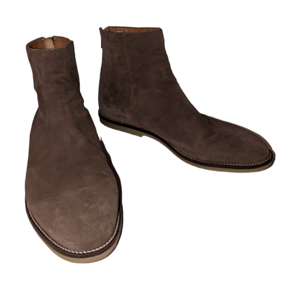 Men Zara Split Ankle Suede Leather Back Zipper Casual Ankle Boots Men's Size 44 - Picture 2 of 12